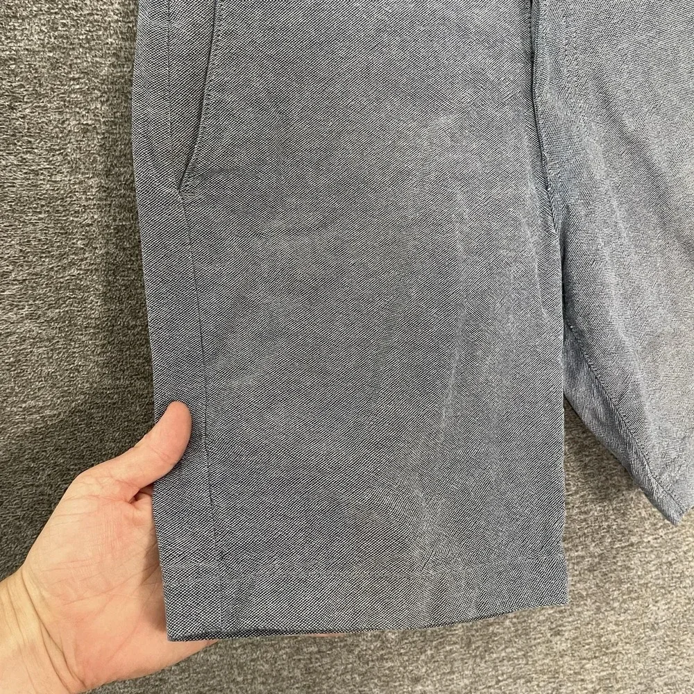 Taylor Stitch Shorts Mens 33 Blue Textured Chino 9 Inseam Flat Front Casual